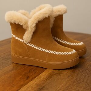 Blondo Waterproof Suede and Faux Fur Lined Boots, Size 8.5